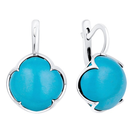 Купить оптом серьги из серебра с бирюзой 2340315794 от Krasnoe