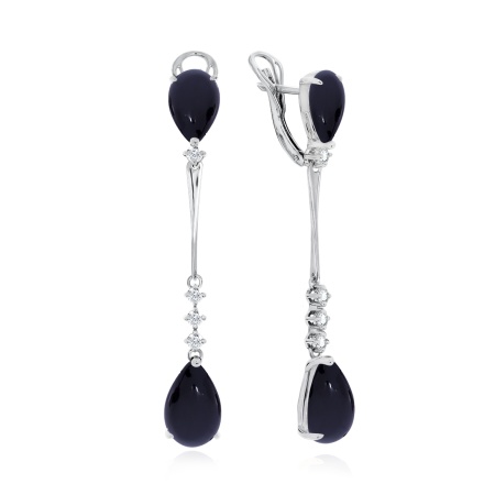 Купить оптом серьги из серебра с агатами и фианитами 2340391208-1-20 от Krasnoe