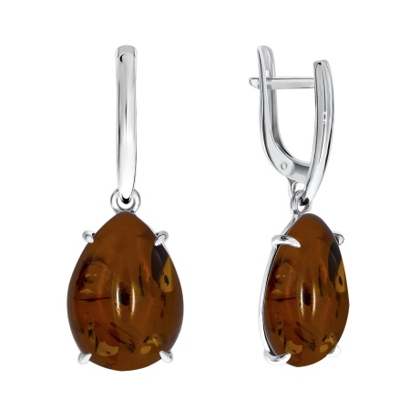 Купить оптом серьги из серебра с янтарём 2340480500 от Krasnoe