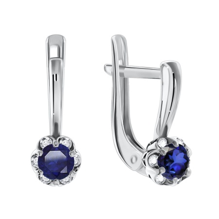 Купить оптом серьги из серебра с ситаллами и фианитами 2340882004л-82 от Krasnoe