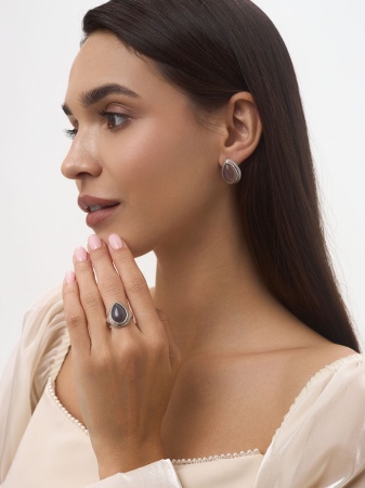 Купить оптом серьги из серебра с агатами 2310390977-21 от Krasnoe