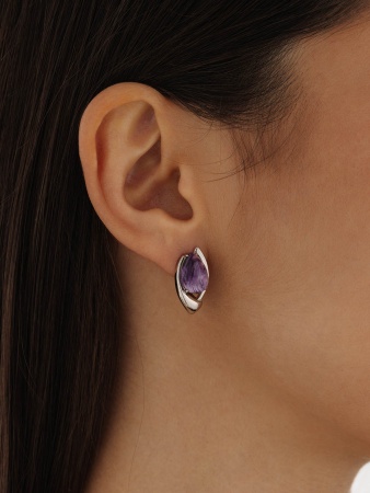 Купить оптом серьги из серебра с чароитами 2340462362 от Krasnoe