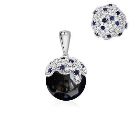 Купить оптом подвеска из серебра с агатом, ситаллами и фианитами 3340390807л-20 от Krasnoe