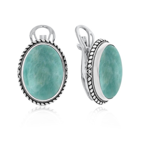 Купить оптом серьги из серебра с амазонитами 2310390969-77 от Krasnoe