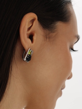 Купить оптом серьги из серебра с агатами, ситаллами и фианитами 2340391177-20 от Krasnoe