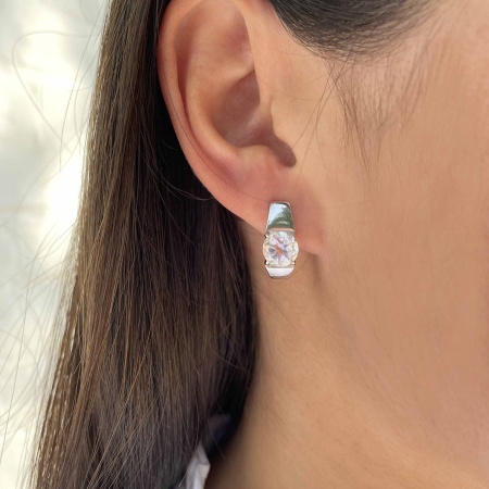 Купить оптом серьги из серебра с хрусталём 2340521118 от Krasnoe