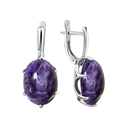 Купить оптом серьги из серебра с чароитами 2340461944 от Krasnoe