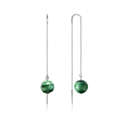 Купить оптом серьги из серебра с малахитами 2340380710-3 от Krasnoe