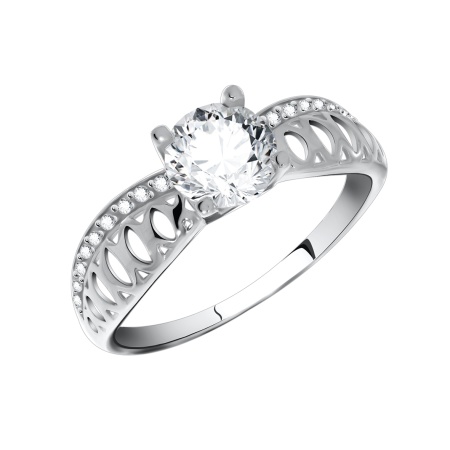 Купить оптом кольцо из серебра с фианитами 1340200196 от Krasnoe