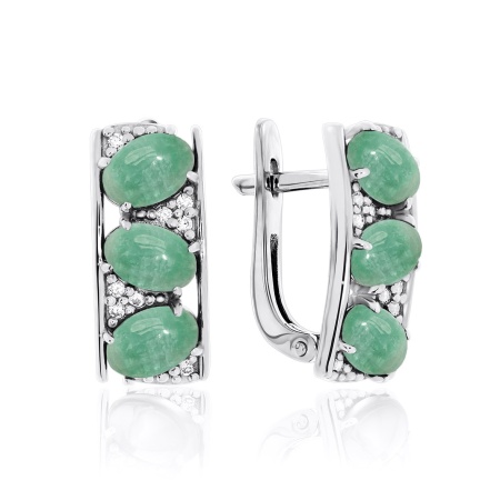 Купить оптом серьги из серебра с бериллами и фианитами 2340192909 от Krasnoe