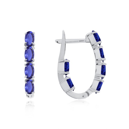 Купить оптом серьги из серебра с натуральными корундами 2340161164-81-1 от Krasnoe