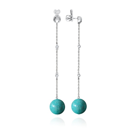 Купить оптом пусеты из серебра с агатами и фианитами 2340650851л-77 от Krasnoe