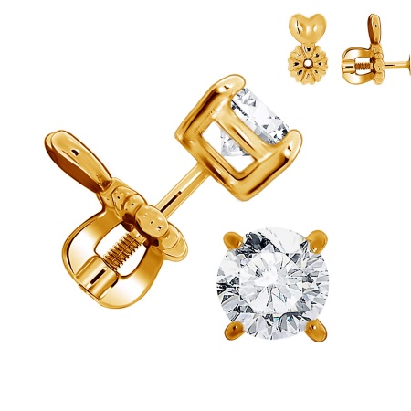 Купить оптом пусеты из серебра с фианитами П320200160 от Krasnoe