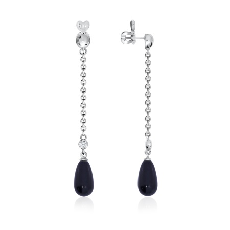 Купить оптом пусеты из серебра с агатами и фианитами 2340390578л-20 от Krasnoe