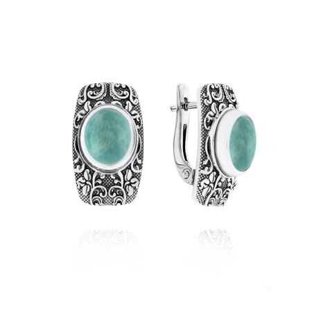 Купить оптом серьги из серебра с амазонитами 2310371370 от Krasnoe