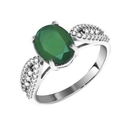 Купить оптом кольцо из серебра с агатом и фианитами 1340390186л-60 от Krasnoe