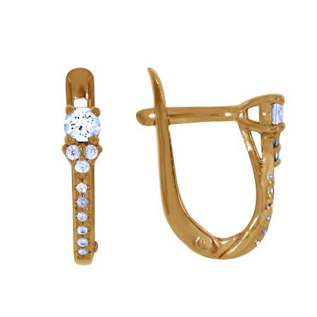 Купить оптом серьги из серебра с фианитами 2320200210 от Krasnoe