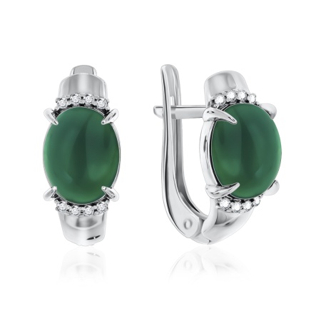 Купить оптом серьги из серебра с агатами и фианитами 2340390371л-60 от Krasnoe