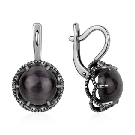 Купить оптом серьги из серебра с кошачий глазами 2310266413-21 от Krasnoe