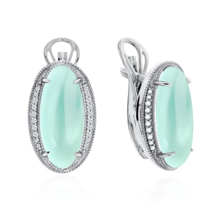 Купить оптом серьги из серебра с агатами и фианитами 2340390938л-61 от Krasnoe