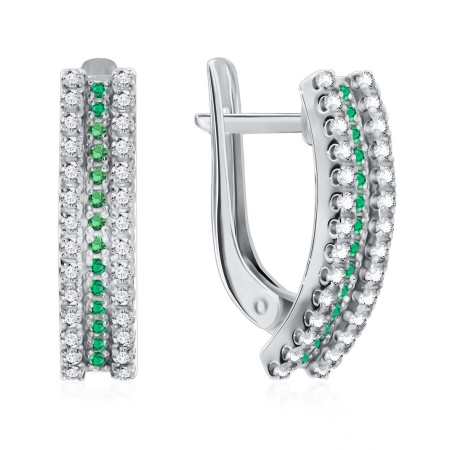 Купить оптом серьги из серебра с ситаллами и фианитами 2340870165-60 от Krasnoe