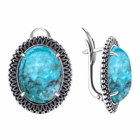 Купить оптом серьги из серебра с бирюзой 2310311857 от Krasnoe