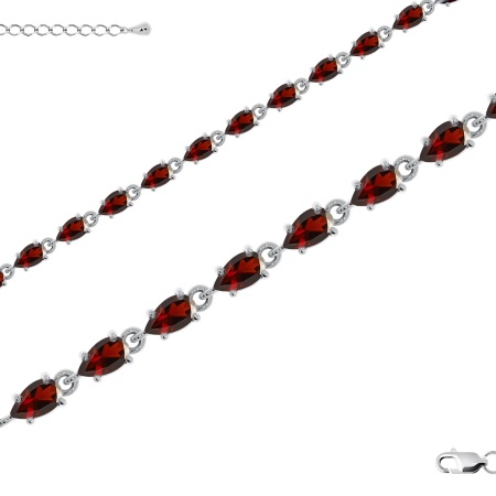Купить оптом браслет из серебра с гранатами 4340152502-18 от Krasnoe
