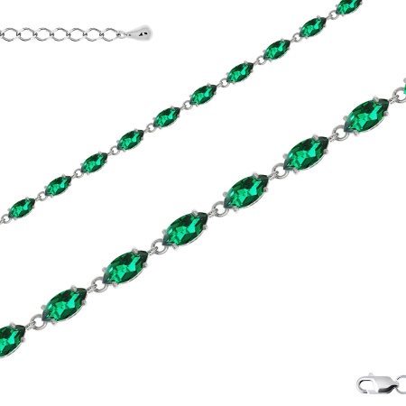 Купить оптом браслет из серебра с наноизумрудами 4340882503-19-61 от Krasnoe