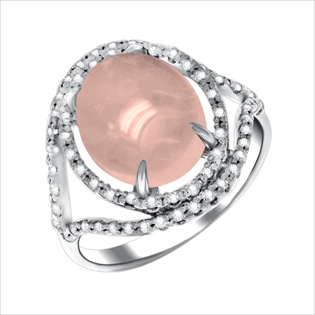 Купить оптом кольцо из серебра с кристалл ювелирныйом и фианитами 1340290194-36 от Krasnoe