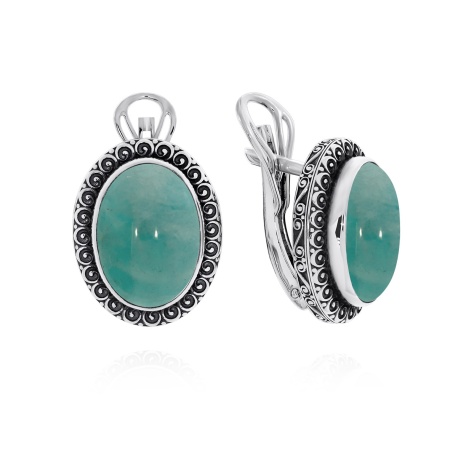 Купить оптом серьги из серебра с амазонитами 2310370956 от Krasnoe