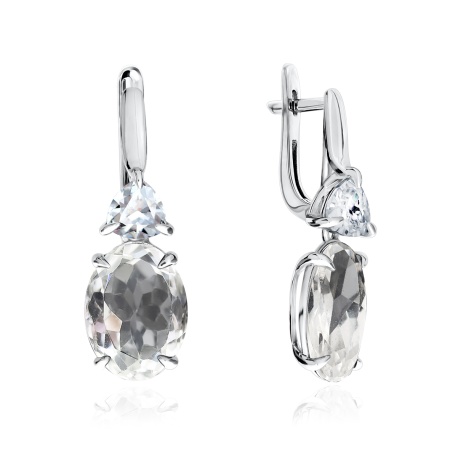 Купить оптом серьги из серебра с фианитами и хрусталём 2340520285 от Krasnoe