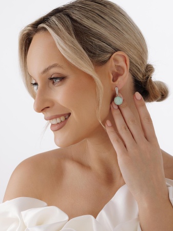 Купить оптом серьги из серебра с амазонитами 2340370660 от Krasnoe