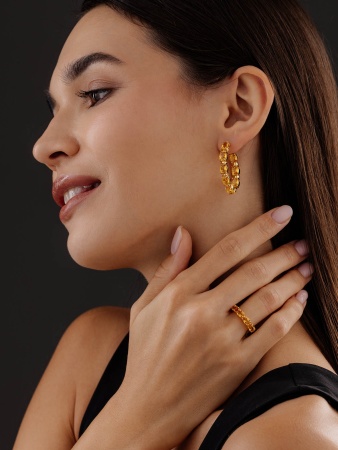 Купить оптом серьги из серебра с цитринами 2318111183 от Krasnoe