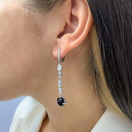 Купить оптом серьги из серебра с агатами и фианитами 2340391205-1-20 от Krasnoe