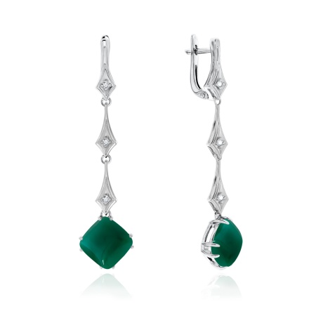 Купить оптом серьги из серебра с агатами и фианитами 2340391203-60 от Krasnoe