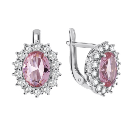 Купить оптом серьги из серебра с кварцем и фианитами 2340180189л-36 от Krasnoe