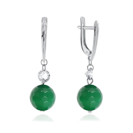 Купить оптом серьги из серебра с агатами и фианитами 2340390625-60 от Krasnoe