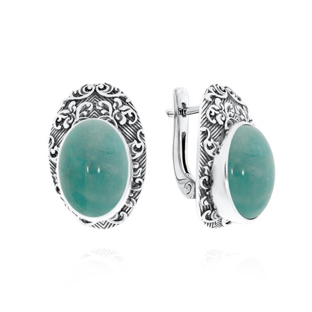Купить оптом серьги из серебра с амазонитами 2310371371 от Krasnoe