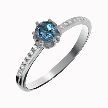 Купить оптом кольцо из серебра с кварцем и фианитами 1340180009-76 от Krasnoe