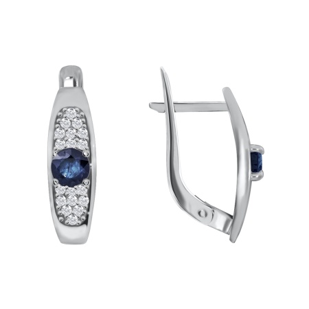 Купить оптом серьги из серебра с сапфирами 3987013366л-8 от Krasnoe