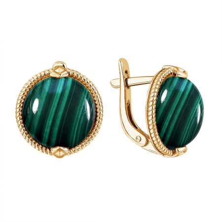 Купить оптом серьги из серебра с малахитами 2320385152 от Krasnoe