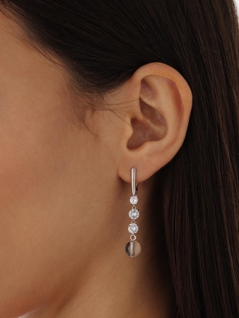 Купить оптом серьги из серебра с хрусталём и фианитами 2340521510 от Krasnoe