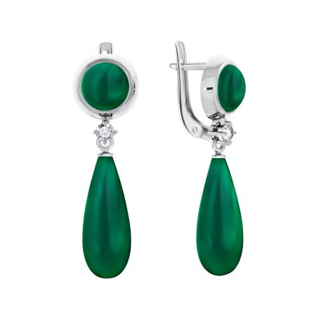 Купить оптом серьги из серебра с агатами и фианитами 2340390340-1-60 от Krasnoe