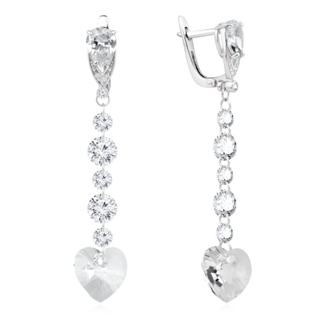 Купить оптом серьги из серебра кристаллом и фианитами 2340690767л-2 от Krasnoe