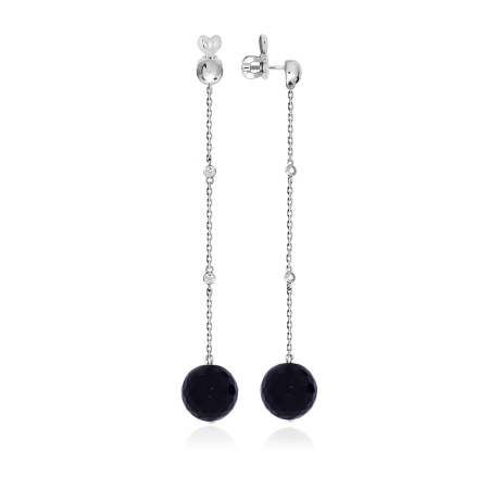 Купить оптом пусеты из серебра с агатами и фианитами 2340390851л-1-20 от Krasnoe