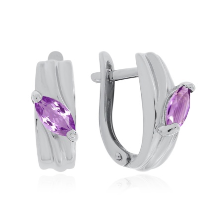 Купить оптом серьги из серебра с аметистами 2340061673 от Krasnoe