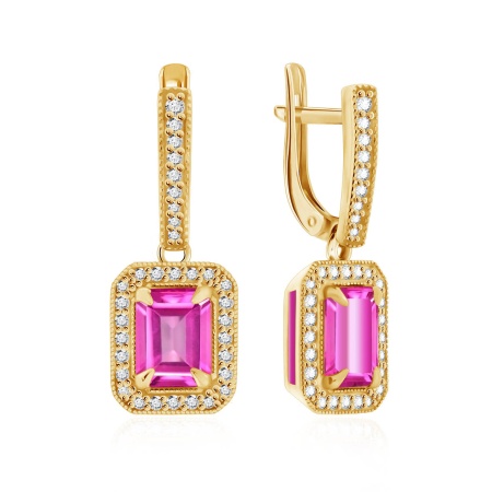 Купить оптом серьги из серебра с топазами и фианитами 2320071806-1-30 от Krasnoe