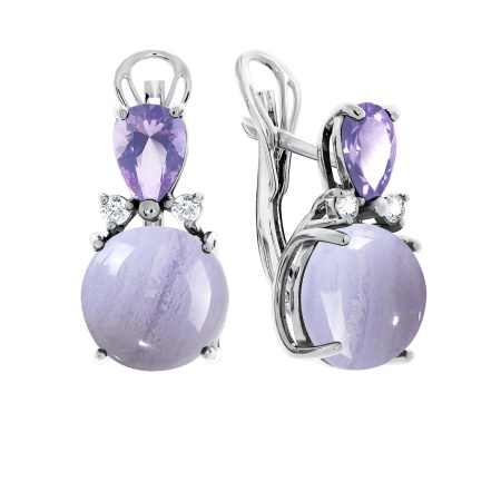 Купить оптом серьги из серебра с агатами и фианитами 2340390935-84 от Krasnoe