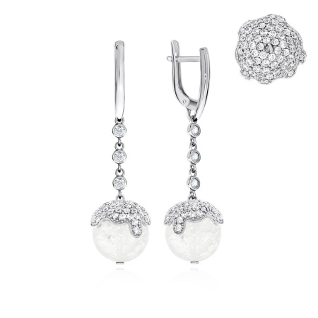 Купить оптом серьги из серебра с кварцем и фианитами 2340671226л-10 от Krasnoe