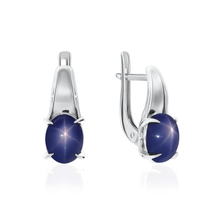 Купить оптом серьги из серебра с сапфир звездчатыйами 2340940370-8 от Krasnoe